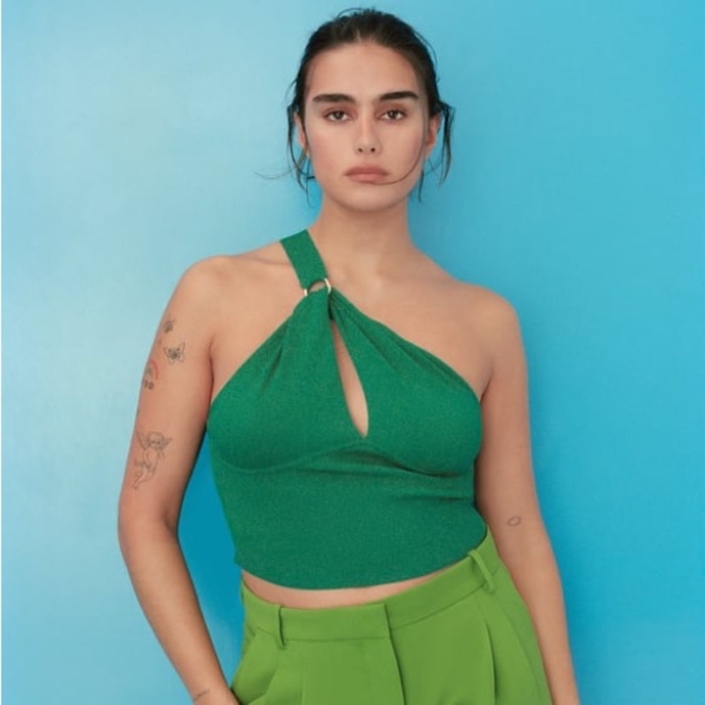 Zara Gold Buckle Knit Top